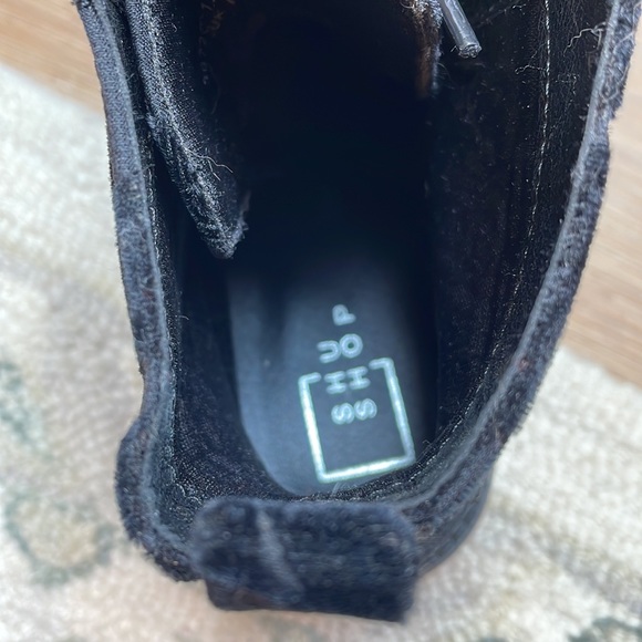 ShuShop women's black damask velvet combat boots 7 gothic punk - Picture 4 of 5